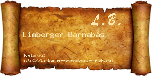 Limberger Barnabás névjegykártya